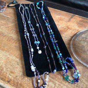 4-pack Purple Beaded Necklaces